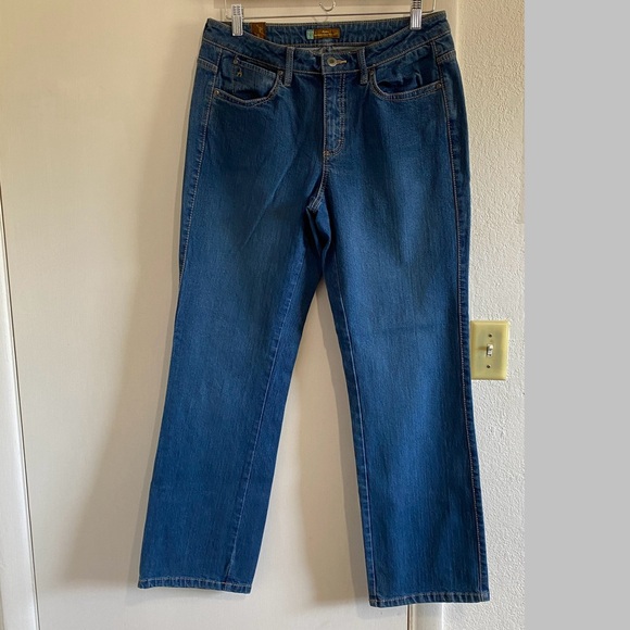 Aura Wrangler Women’s Straight Leg Jeans Blue Denim Size 8P Petite Average - Picture 1 of 13